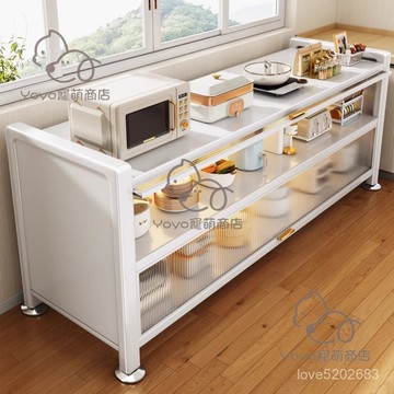 宅配免運😊廚房置物架落地多層收納櫃多功能微波爐烤箱餐邊碗櫃儲物櫃子櫥櫃