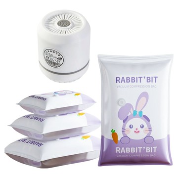 小麥購物 真空壓縮袋5件組 L2390 抽氣電泵 + 壓縮袋特大 + 大 + 中 + 小  特大(100 x 80cm) + 大(80 x 60cm) + 中(70 x 50cm) + 小(60 x 40cm)  1組  1入