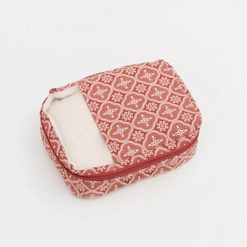 【印花樂】旅行收納袋/玻璃海棠/名伶深紅