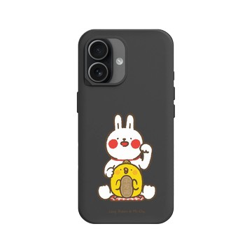 iPhone 17 SolidX 黑 - 懶散兔與啾先生 Lazy Rabbit and Mr.Chu - 招財