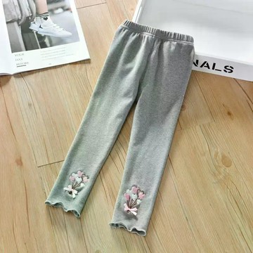 童裝春季新款兒童薄款繡花女童打底褲公主修身彈力小腳褲 女童打底褲 秋冬內搭褲 韓版保暖褲子 兒童打底褲可外穿