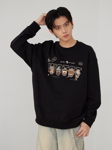 續命飲品繡花大學T