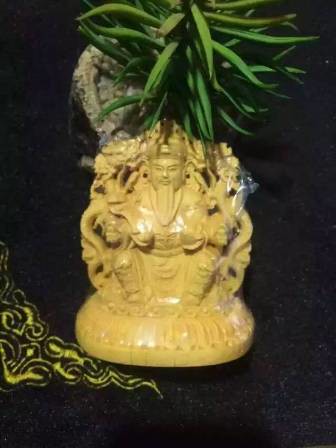 黃楊木雕如來佛祖彌勒佛神像千手祥龍觀音紅木工藝品汽車飾品擺件1入