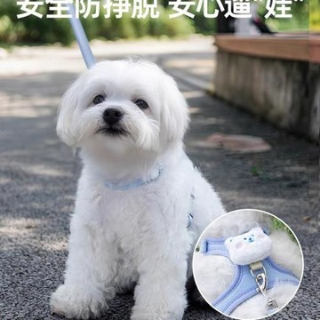 小型犬胸背帶柔軟透氣可調節狗狗牽引繩貓咪比熊背心小狗狗牽引繩