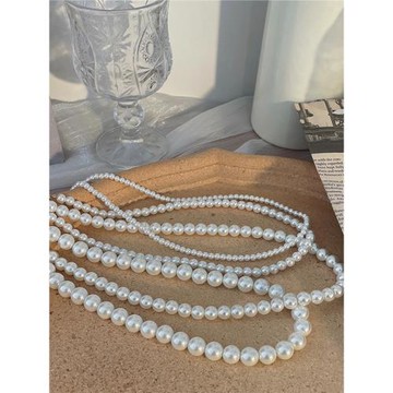 十里間【正圓珠】氣質優雅珍珠項鏈百搭可調節法式風溫柔鎖骨鏈