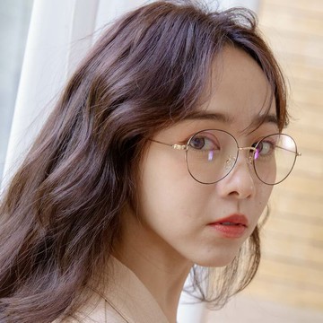 愛笑的眼睛金屬圓框可配鏡平光眼鏡【G1937】-黑框金鏡架