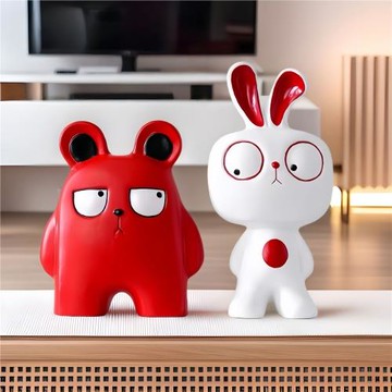 創意趣味擺件客廳電視柜臥室桌面裝飾品搞怪潮玩可愛卡通家居玩偶