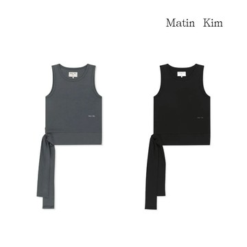 【MATIN KIM】綁帶設計無袖背心 雙色 官方直營