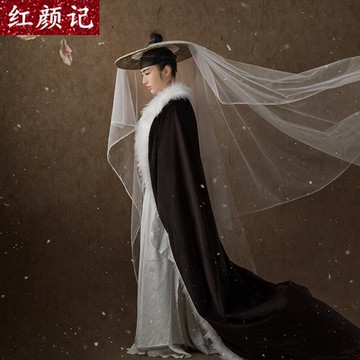 雪飛綾影樓攝影寫真女古裝主題唐裝漢服俠客斗笠反串俠女演出服裝