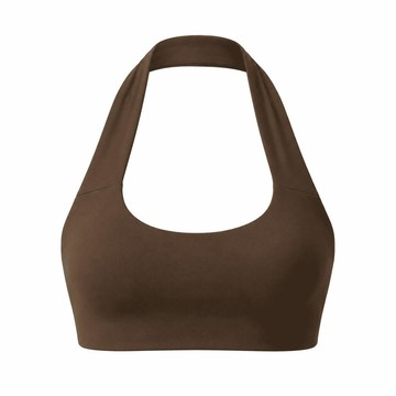 alo Softsculpt Feel The Heat Halter Bra 掛脖運動內衣 咖啡棕 Espresso