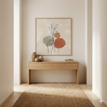 手心的輕語 抽象線條人物植物掛畫 藝術微噴 北歐侘寂風客廳書房