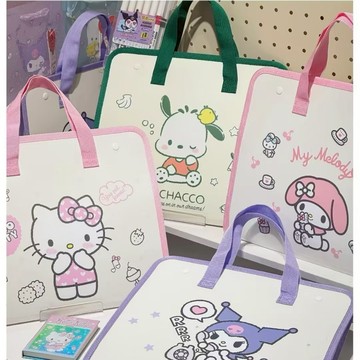 文具 三麗鷗系列手提式風琴包 庫洛米 美樂蒂 大容量文件收納夾 收納文件資料袋 12入 lv004