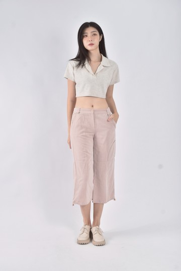 (L) guan jie寬管粉色長褲