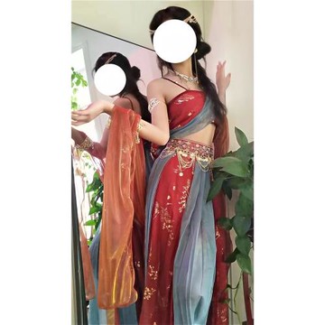 茉莉公主漢服女沙漠異域風情西域古裝cos印度敦煌飛天舞蹈服裝