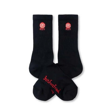 BFF New Daruma Doll Black 新達摩娃娃 黑色 中筒襪 襪子 BFF-47 [台灣現貨]