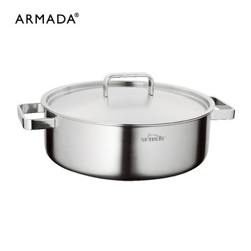 【ARMADA】貝弗莉系列複合金 雙耳湯鍋 28公分 贈: 3D隔熱墊(隨機)