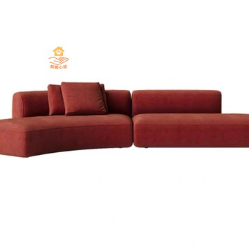 現代簡約意式小戶型客廳弧形布藝沙發極簡設計師轉角創意組合沙發[DD280108]