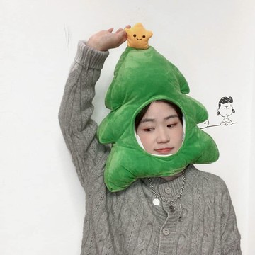 經典聖誕樹造型頭套 現貨
