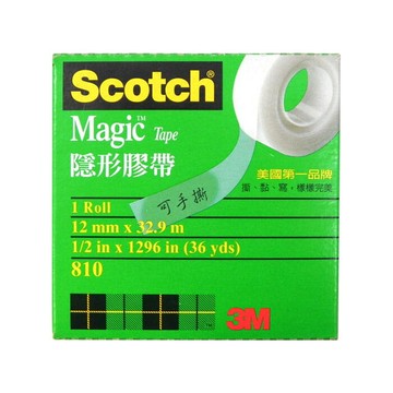 3M Scotch 隱形膠帶 可書寫 可手撕 12mmx32.9M /個 810-1/2