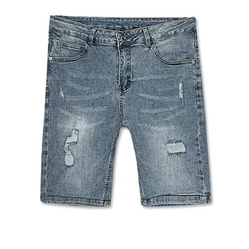 牛仔短褲 潮流水洗刷破貓抓抽鬚街頭丹寧褲 現+預【NW613012】