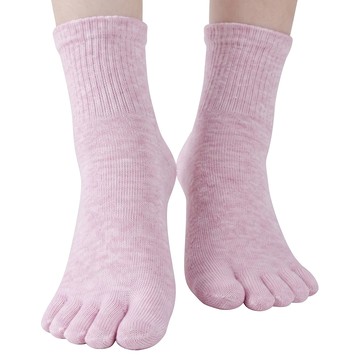 NICOFUN 愛定做 一日遊系列 運動五趾中筒襪 fyk235toe07-42  氣質粉  220-240mm  1套