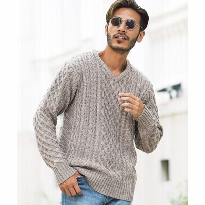 Jiggys Shop ジギーズショップ マルチネックフィッシャーマンニット ケーブルニット ニット セーター メンズ メンズニット メンズセーター Vネック クルーネック タートルネック メンズ ブルー 通販 Lineポイント最大get Lineショッピング