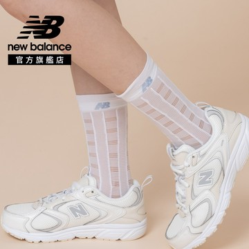 [New Balance]輕薄透膚中筒襪_中性_白色_AC83595WT