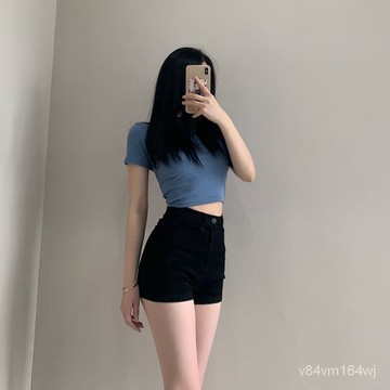 【優選好物】新款網紅泫雅風超短包臀高腰a字牛仔短褲女夏季顯瘦翹臀性感少女jioyh QOpB