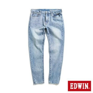 EDWIN 男裝 加大碼 怪彈力系列 修身窄管丹寧直筒褲-石洗藍