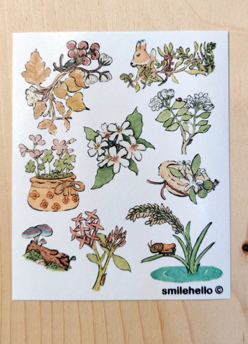貼紙/和紙貼紙/手帳貼紙 花草盛開II