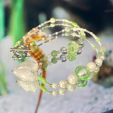 海之系列 - 「海馬」玻璃工藝愛心項鍊