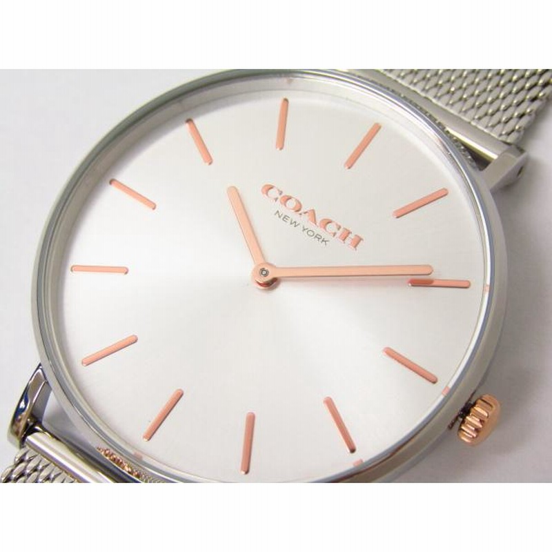 未使用 稼働品 COACH コーチ 腕時計 シルバー文字盤 クォーツ 箱