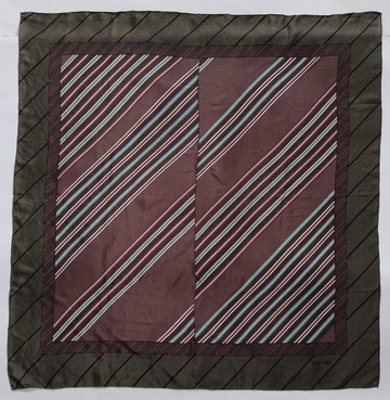 復古 Carven 條紋真絲圍巾 30 x 30 英寸 100% 絲綢節日禮物