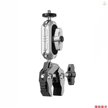 相機支架夾式安裝自行車車把適配器安裝鋁合金 1.5 公斤負載能力,雙 360°可旋轉球頭帶適配器電話 Cli T1V 的