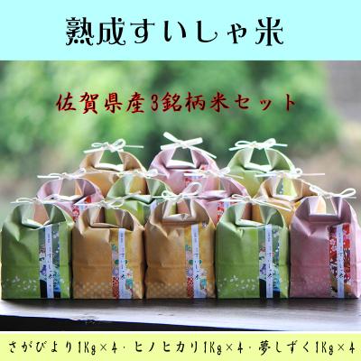 ふるさと納税 嬉野市 佐賀県産銘柄米1kg×12個セット(さがびより・夢しずく・ヒノヒカリ)