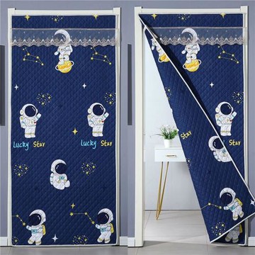 棉門簾冬季防寒保暖臥室廚房擋風加厚家用免打孔雙面布藝隔斷簾子