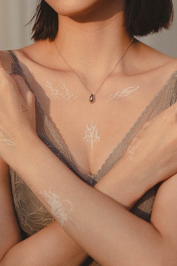 幾何花1 -2入紋身貼紙 原創手繪設計