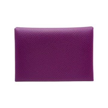 Hermes 愛馬仕 Calvi Duo雙層釦式零錢卡包(海葵紫)