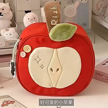 ❤️ 人氣爆款 ❤️小紅書同款可愛紅蘋果化妝包收納包高顏值大容量手提包包文具收納