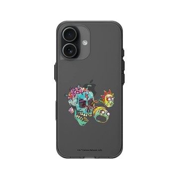 iPhone 17 Clear (相機按鈕) 酷墨灰 - 瑞克和莫蒂 Rick and Morty - 骷顱頭攻擊
