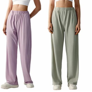 【米蘭精品】現貨+預購 高腰運動褲長褲緊身褲瑜珈褲內搭褲-垂感寬鬆透氣休閒女褲子5色74ky66