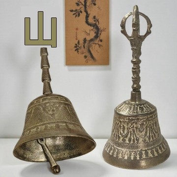 三清道鈴 三叉銅鈴可旋鈕式三清鈴道家三清鈴仿古佛鈴吊墜手持法師