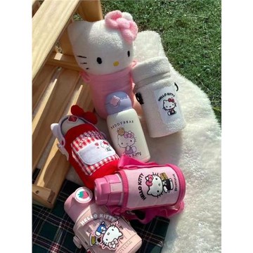 杯具熊學霸Kitty兒童雙飲保溫杯男女幼兒園寶寶吸管水杯子保溫壺
