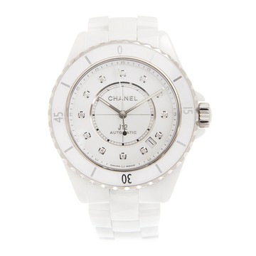 CHANEL 香奈兒(H5705) 新款透視底蓋自動上鍊款x白x鑽面x38mm