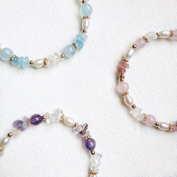 春夏系列 | 淡水珍珠 天然水晶手鏈
