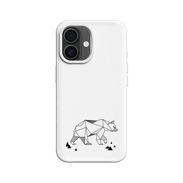 iPhone 16 SolidX 白 - Animal Silhouette / 動物剪影 - 動物幾何-北極熊