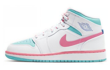 JORDAN 1 MID WHITE PINK GREEN SOAR GS
