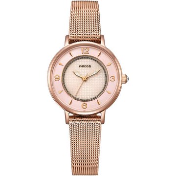 CITIZEN 星辰 Wicca 少女系列台灣限定款太陽能米蘭帶腕錶/粉紅金/28.1mm/KP3-465-95