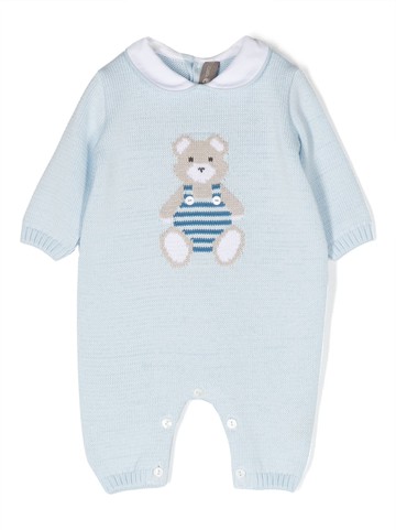 Little Bear - teddy bear knit romper - kids - Cotton - 3 mth - Blue