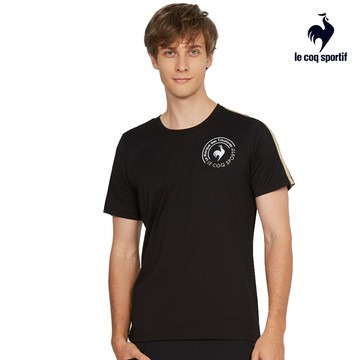 【LE COQ SPORTIF 法國公雞】男女款黑色休閒經典短袖T恤LWT23304